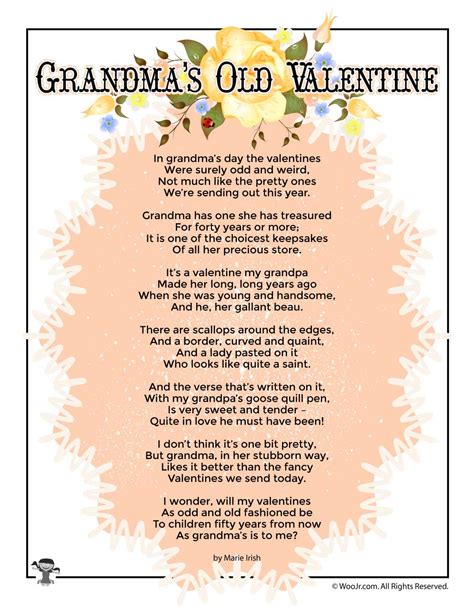 Grandma's Old Valentine Poem for Kids | Woo! Jr. Kids Activities ...