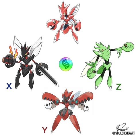 Scizor Pokémon mega evolution megascizor pokemon x y z version scyther Fakemon Gen 6 Gen 2 johto ...