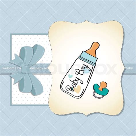 new baby boy announcement card | Stock vector | Colourbox