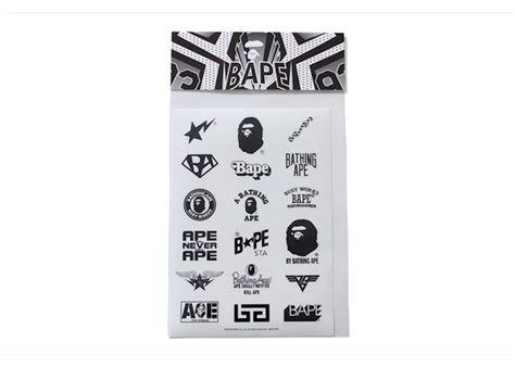 BAPE Multi Logo Sticker Set White/Black - GB