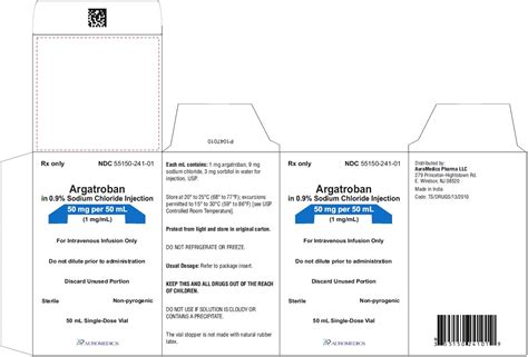 Argatroban - FDA prescribing information, side effects and uses