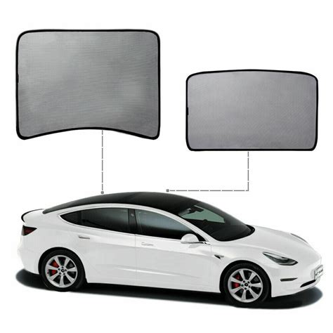 Tesla Model 3 Glass Sunroof Shades, Front & Rear, 2017-2023