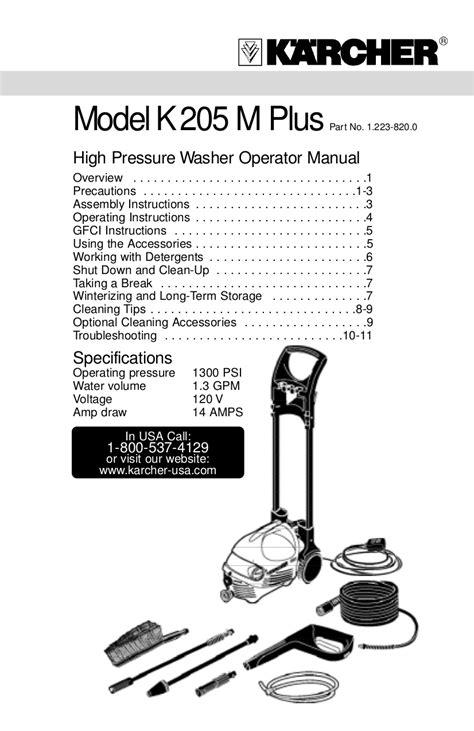 Download free pdf for Karcher K 205 M Plus Pressure Washers Other manual