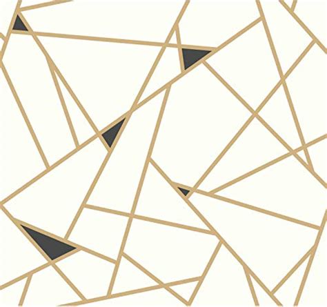 Gold and Black Geometric Wallpaper - Mid-Century Modern Decor