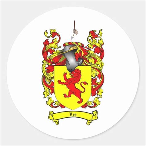 LEE FAMILY CREST - LEE COAT OF ARMS CLASSIC ROUND STICKER | Zazzle.com