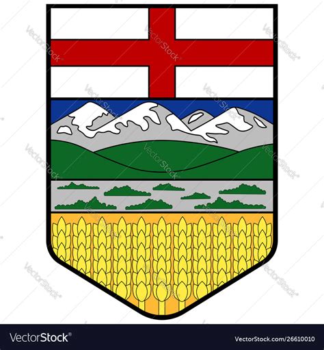 Coat arms alberta in canada Royalty Free Vector Image