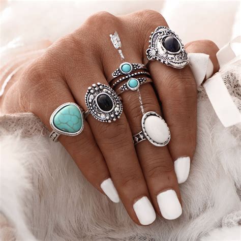 Antique Style Bohemian Ring Set | Top Tier Style