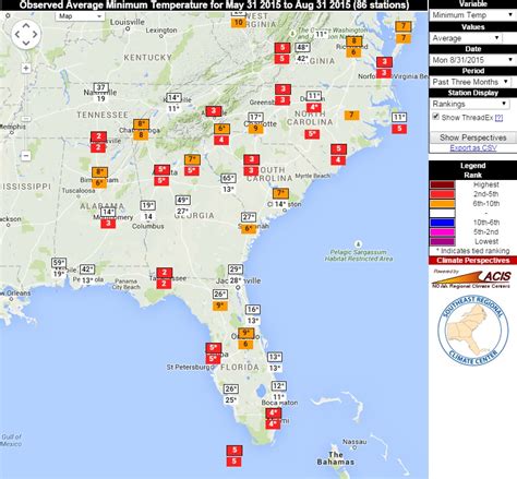 Warm nighttime temperatures throughout the Southeast this year | Climate and Agriculture in the ...