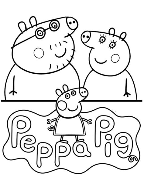 Peppa coloring page pigs family