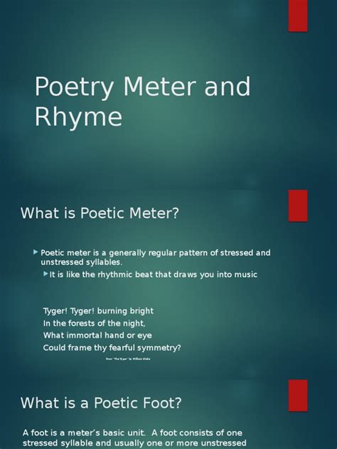 Poetry Meter and Rhyme | PDF | Metre (Poetry) | Poetry