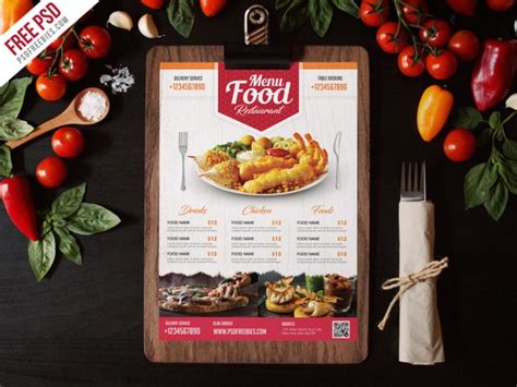 Simple Restaurant Food Menu Flyer Template PSD | PSDFreebies.com