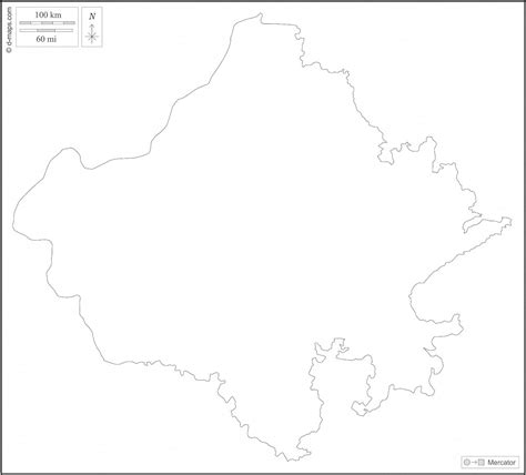 Free Printable Blank Map Of Rajasthan Template Outline, 54% OFF