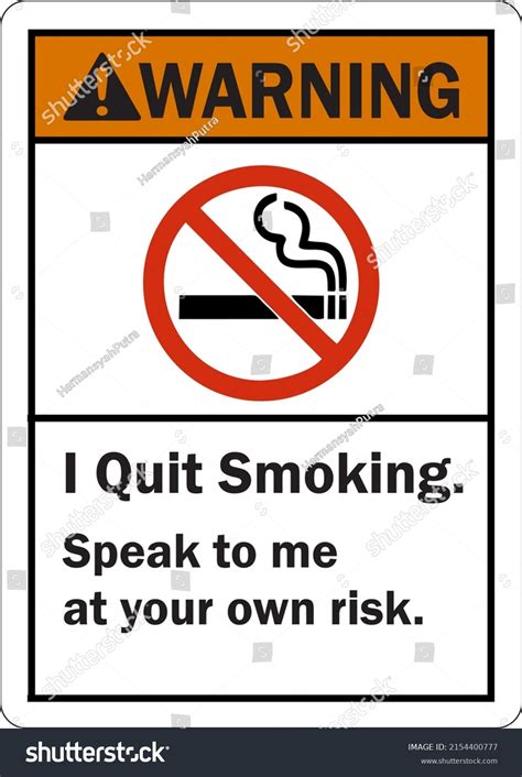 Funny No Smoking Ansi Warning Sign Stock Vector (Royalty Free ...