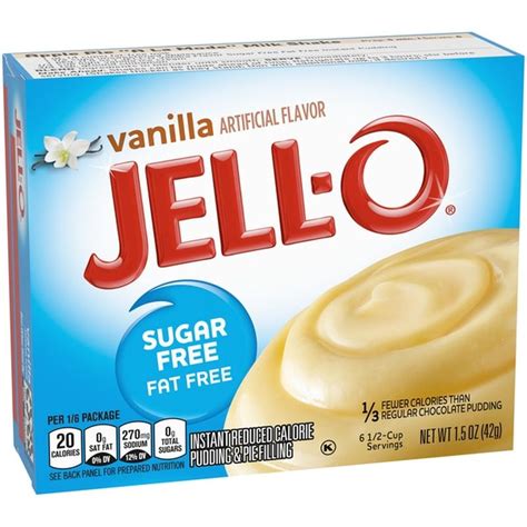 Jell-O Sugar Free Fat Free Vanilla Instant Pudding & Pie Filling Mix (1 ...