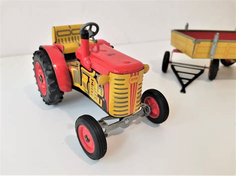 Vintage Toy Tin Tractor for collectors 70s | Etsy