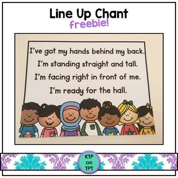 Line Up Chant FREEBIE! by KTPonTPT | Teachers Pay Teachers