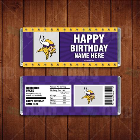 Minnesota Vikings Custom Candy Bar Wrappers – Sports Invites