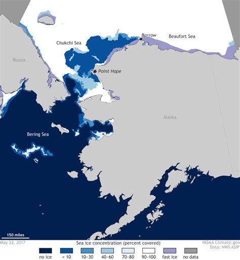 Low sea ice in the Chukchi Sea off Alaska | NOAA Climate.gov