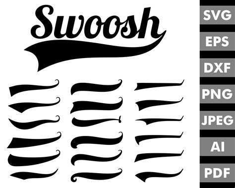 Swoosh Svg Swoosh Swirl Svg Swish Swash Swoosh Svg Text - Etsy Ireland