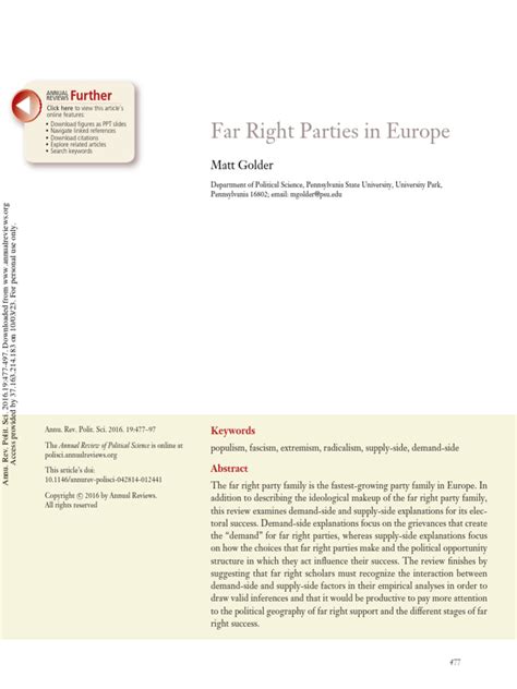 2016 Far Right Parties in Europe | PDF | Populism | Far Right Politics