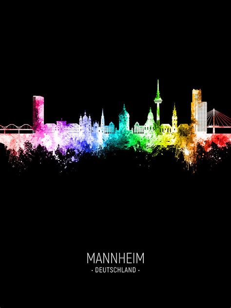 Mannheim Germany Skyline #11 Digital Art by Michael Tompsett | Fine Art ...