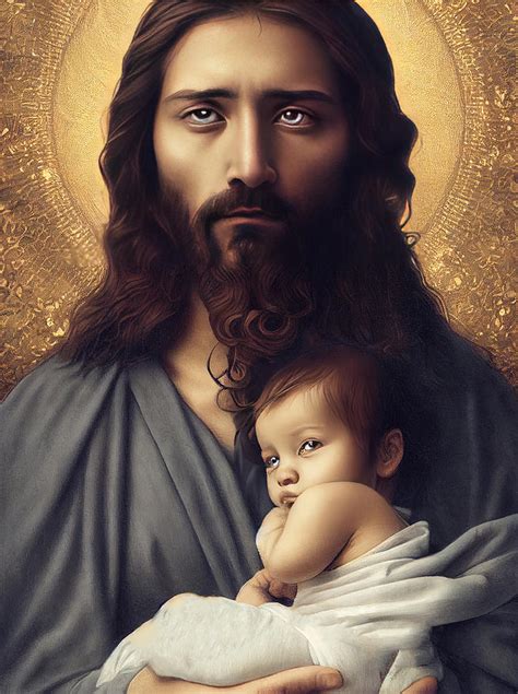 Jesus Holding a Baby Digital Art by Adam Vance - Fine Art America