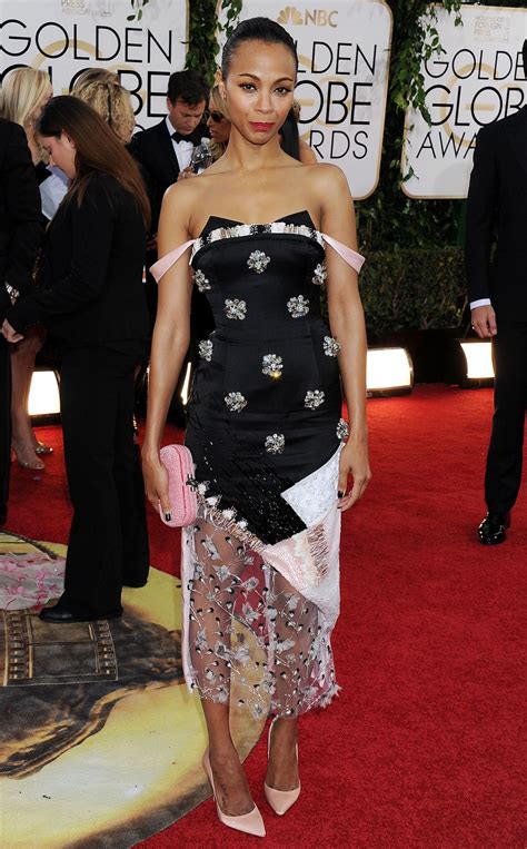 ZOE SALDANA at 71st Annual Golden Globe Awards – HawtCelebs