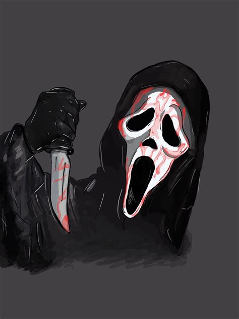 Ghostface A5 scream series bloody portrait print | Etsy