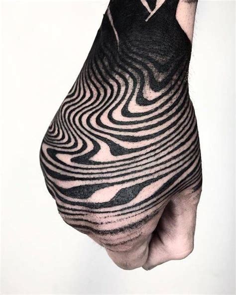 Wavy pattern tattoo by Koldo Novella inked on the right hand | Pattern tattoo, Tattoos, Hand tattoos