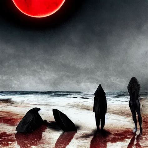 berserk eclipse scene in the beach, dark, fear, high | Stable Diffusion