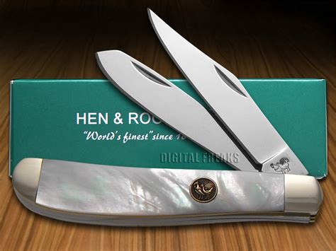 HEN & ROOSTER AND Genuine Mother Of Pearl Trapper Stainless Pocket Knives Knife | eBay