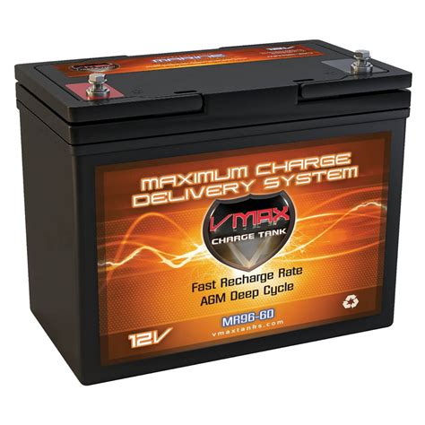 VMAX MR96-60 12V 60Ah AGM Deep Cycle Marine Battery for 12 Volt 45 ...