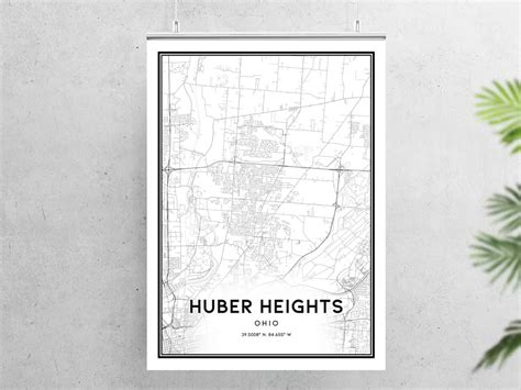 Huber Heights Map Print Huber Heights Map Poster Wall Art Oh - Etsy