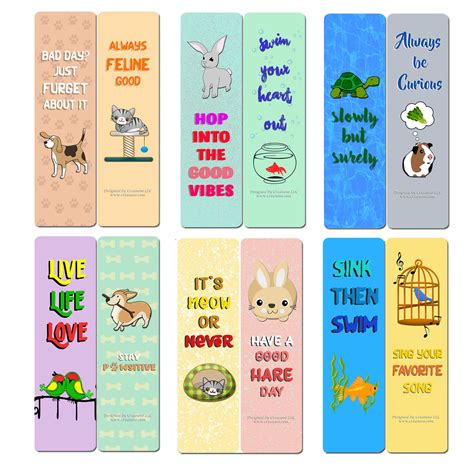 Creanoso Cute Animal Motivational Quotes Bookmarks - Awesome Stockin S