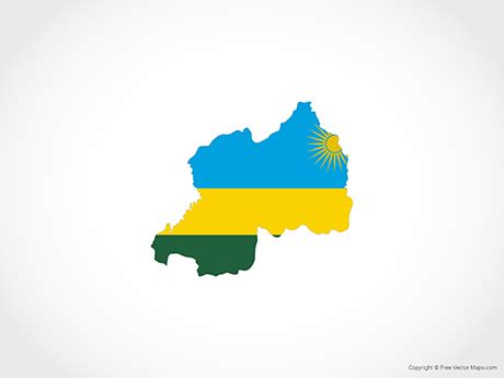 Printable Vector Map of Rwanda - Flag | Free Vector Maps