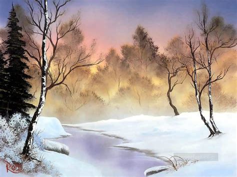 winter stillness Style of Bob Ross Painting in Oil for Sale