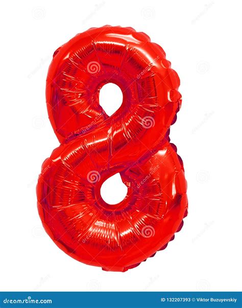 Number 8 Eight From Balloons Red Stock Image - Image of metallic, eight: 132207393