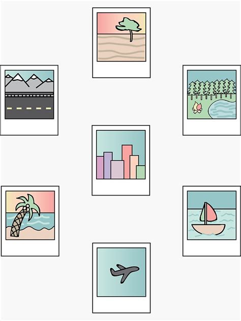 pastel photographs pack of 7 Sticker by Nicole Dinan | Mini drawings, Beautiful easy drawings ...