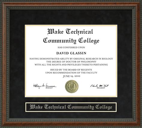 Wake Technical Community College (Wake Tech) Diploma Frame: Wordyisms