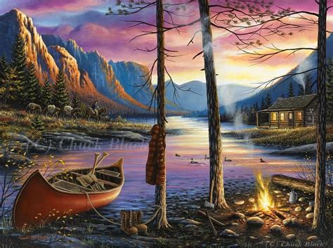 Original Painting - Wildlife and landscape art by Chuck Black | Landscape canvas art, Western ...