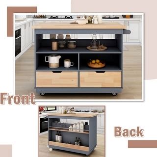 Rolling Kitchen Storage Island Movable Storage Organizer, Blue - Bed Bath & Beyond - 39196134