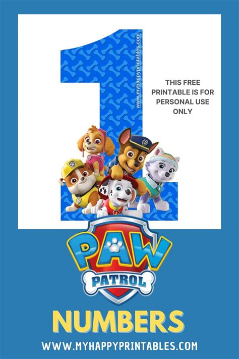 Paw Patrol Printable Numbers