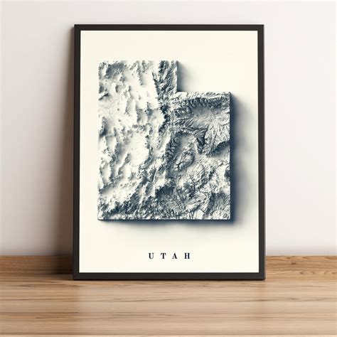 Utah Map set With Two Maps, Utah Relief Map, Utah Printable Map, Utah ...