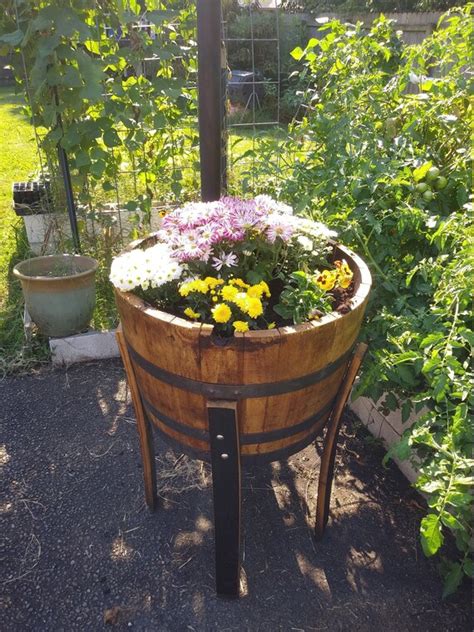 Elevated Bourbon Barrel Planter - Etsy