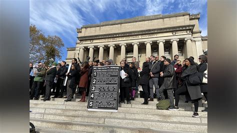 NYC Columbia University faculty and students protest suspension of 2 ...