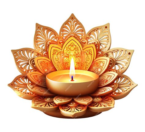 Premium PSD | Diwali lights with india ornament transparent png for ...