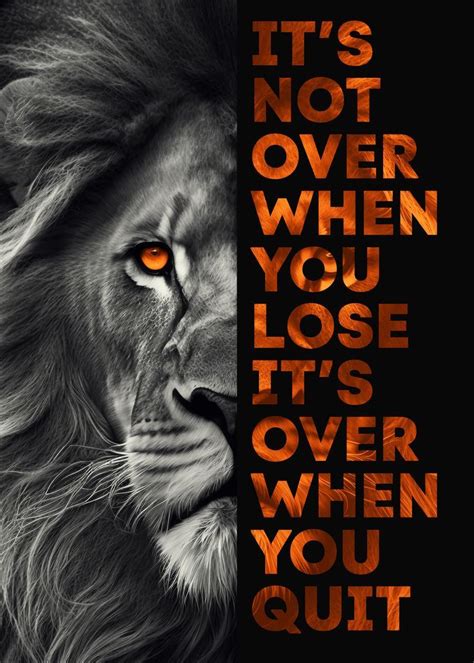 'Lion Motivational Quote' Poster, picture, metal print, paint by ...