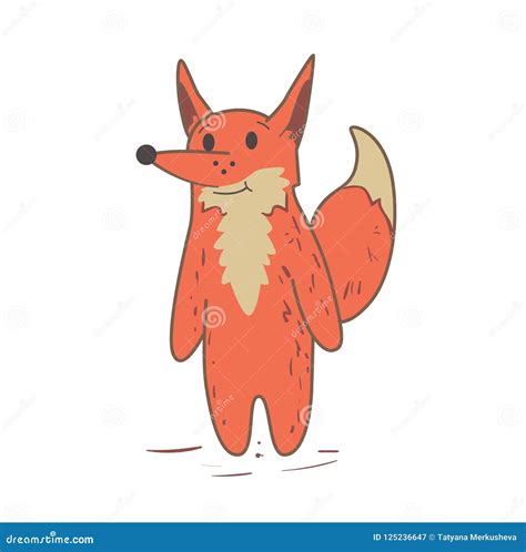 Cartoon Red Fox Standing Cartoon Vector | CartoonDealer.com #28994795