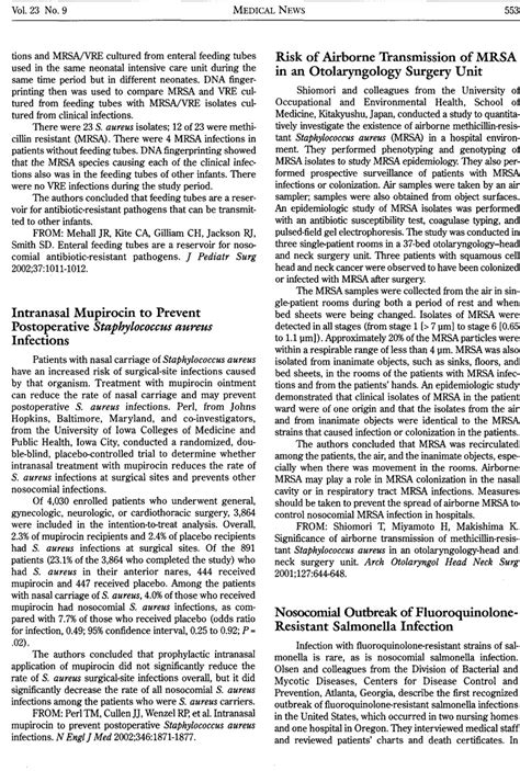 Intranasal Mupirocin to Prevent Postoperative Staphylococcus aureus ...