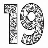 Number Nineteen Mandala coloring Page  Download Print Or Color Online sketch template